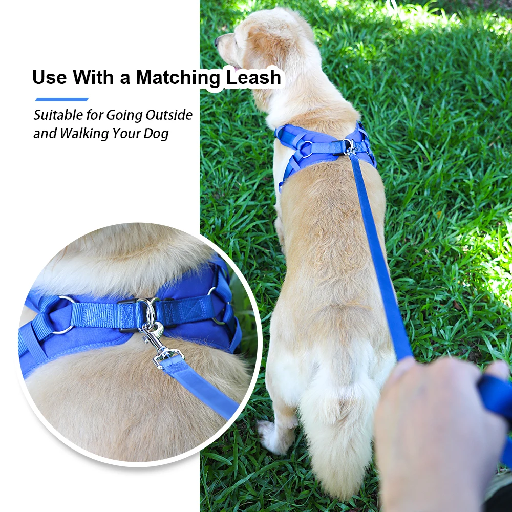 Custom Logo Pet Dog Safety Harness Adjustable Soft Padded Air Layer Dog  Harness