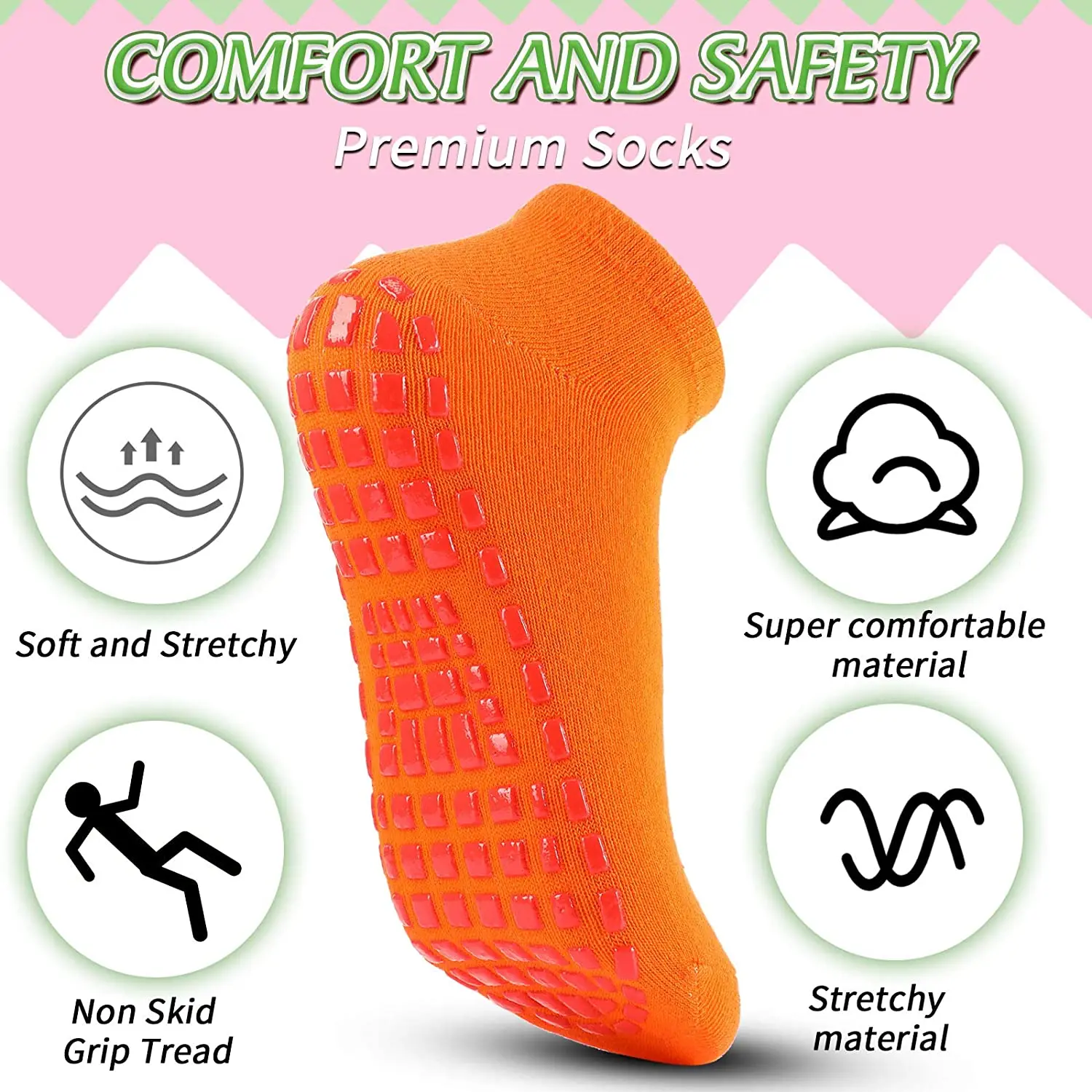 Grip Sock And  Anti Slip Non Skid Yoga Socks for Adults Men Women