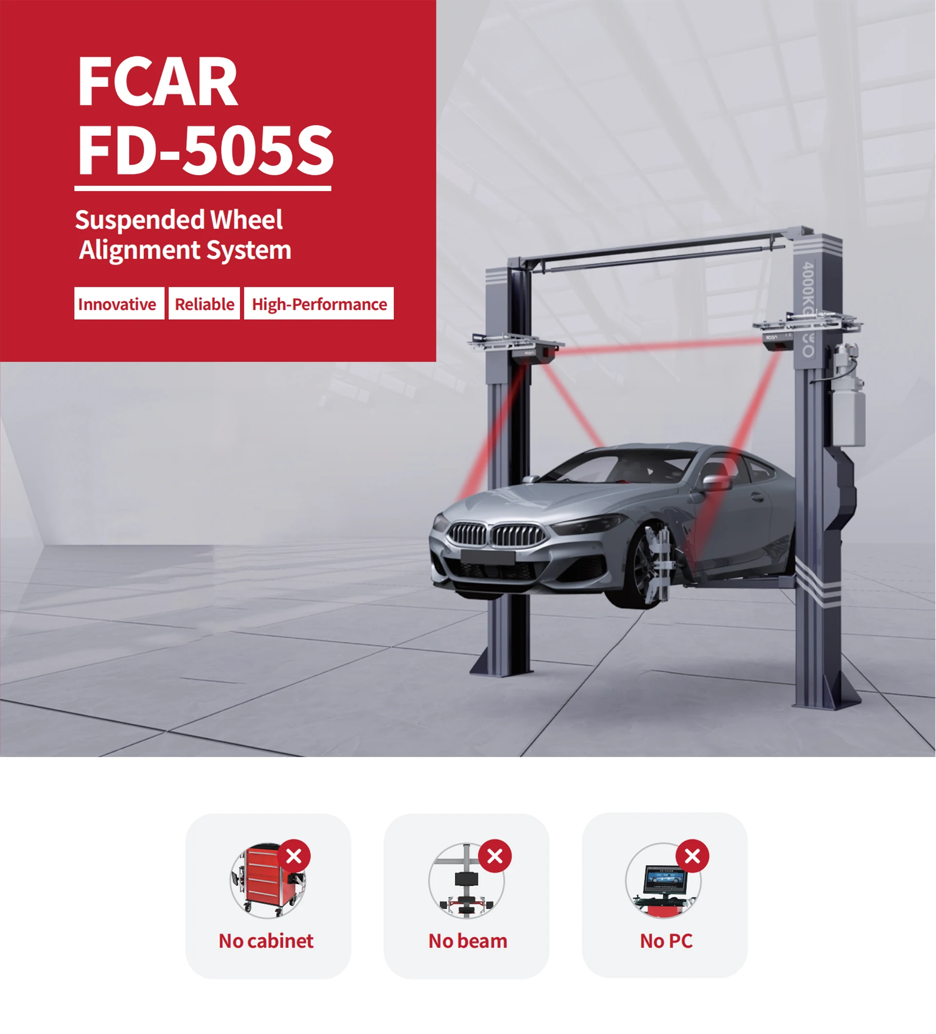 Fcar Fd505s 5d Wheel Alignment Machine Suspended Type Portable