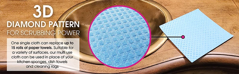 Custom Printed Reusable Kitchen Absorbent Dishcloth German Wood Pulp Cotton Eco-Friendly Extra Durable Cleaning Dishcloth