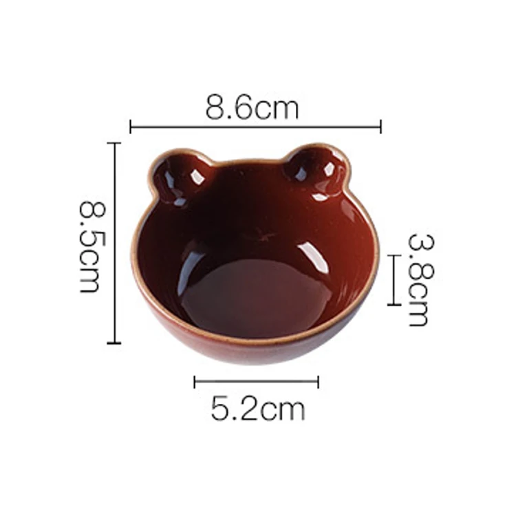 Creative Colored Ceramic Kids Plate Set Cute Cartoon Shape Dishes Sauce Dish Sushi Dipping Bowl Appetizer Plates