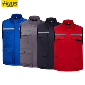 Anti-static Unisex Work Vests Winter Waistcoats for Men Customized Reflective Strips Work Vest
