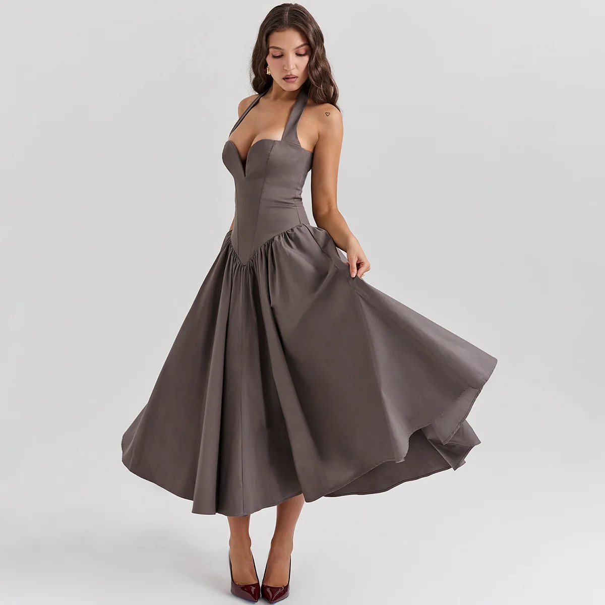 Shop Our Luxury Summer Halter Dress 2024 - Red & Elegant