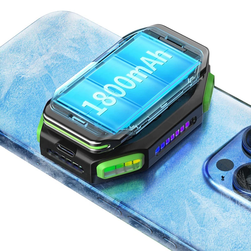 Magnetic Cell Phone Cooling Fan Radiator X111 Wireless Mobile Phone Cooler  for Gaming With 1800mAh Rechargeable Battery