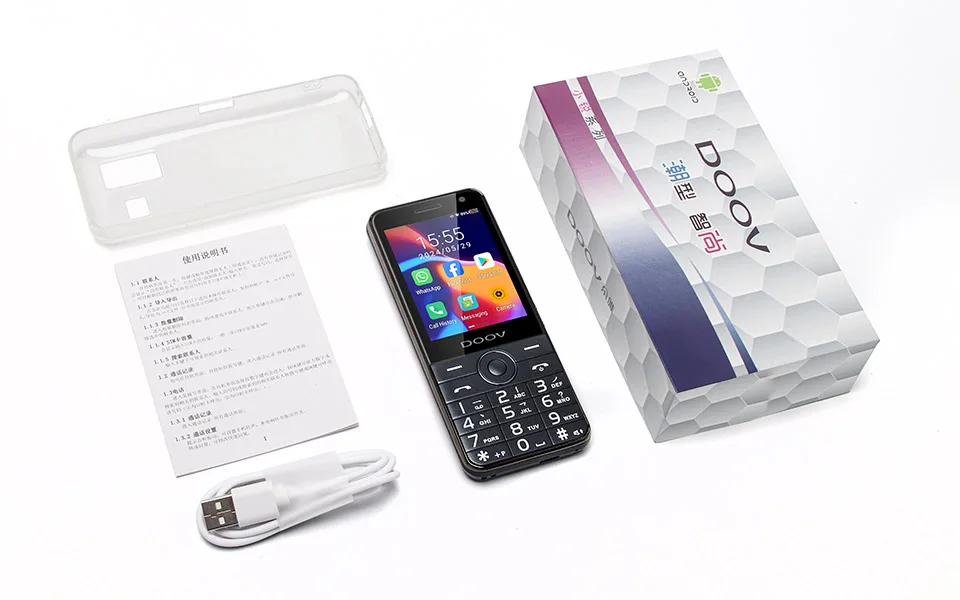 DOOV R17 2.8 Inch Android 11 Touch Screen Android 3G/4G Keypad Phone with Whats App Mobile Support Pro Wifi Metal Frame