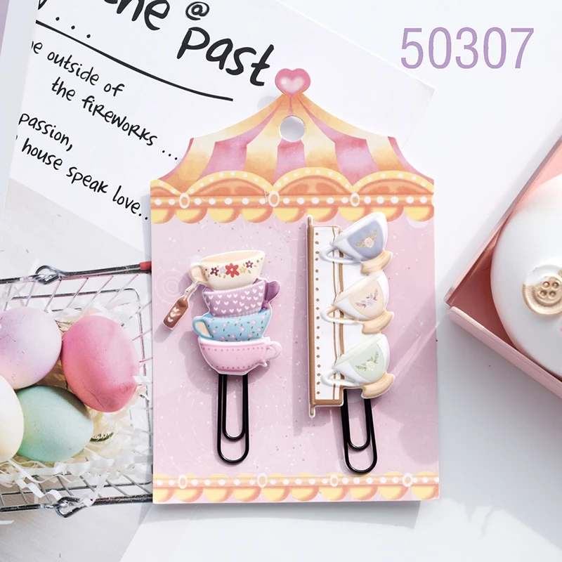 Nekoni Kawaii Stationery PVC Bookmark Reading Presents Paper Clips Fashion Paperclip for Office Stationery