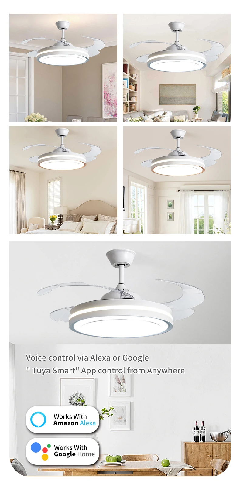 product wholesale dc ceiling fan lamp ventilador de techo led dimmable 4 pc blades modern ceiling fan with light and remote control-7