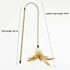 String in pelle piuma Stick marrone