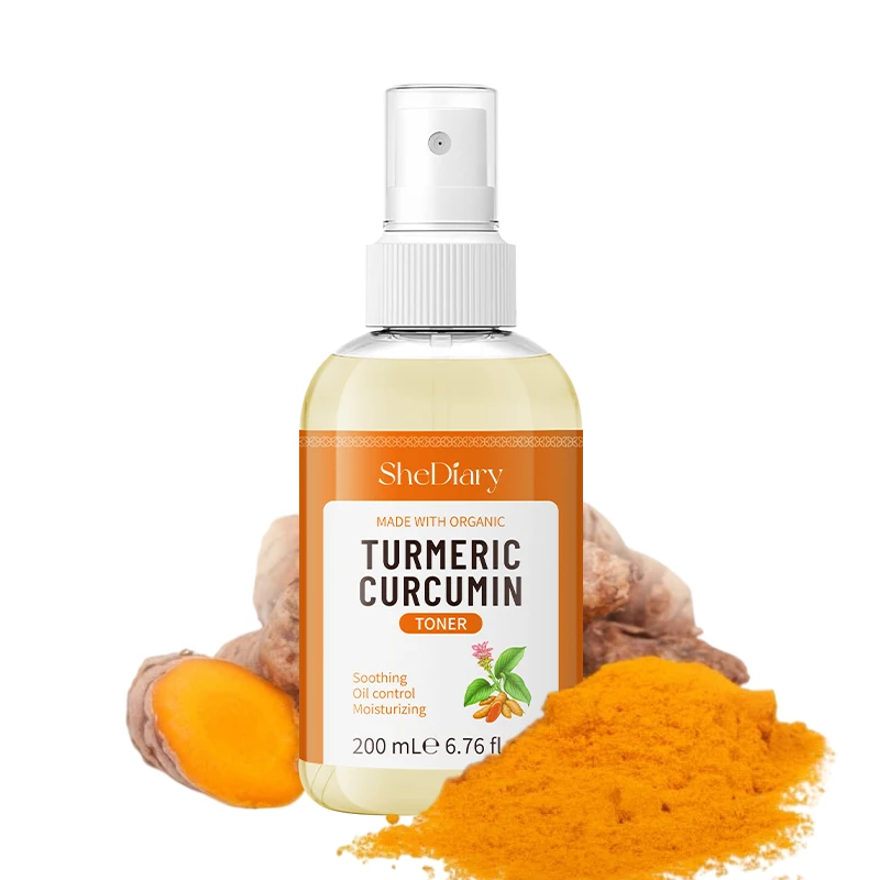 SheDiary Turmeric Toner Dark Spots Eraser Brightening Skin Even Skin Tone Fades Blemishes Acne Remove Whitening Face Toner