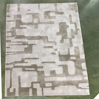 Handmade Modern Area Rugs Sets New Zealand Wool 3D Carpet Stain Resistant Non-Slip PET Friendly for Living Room Home Door Rug