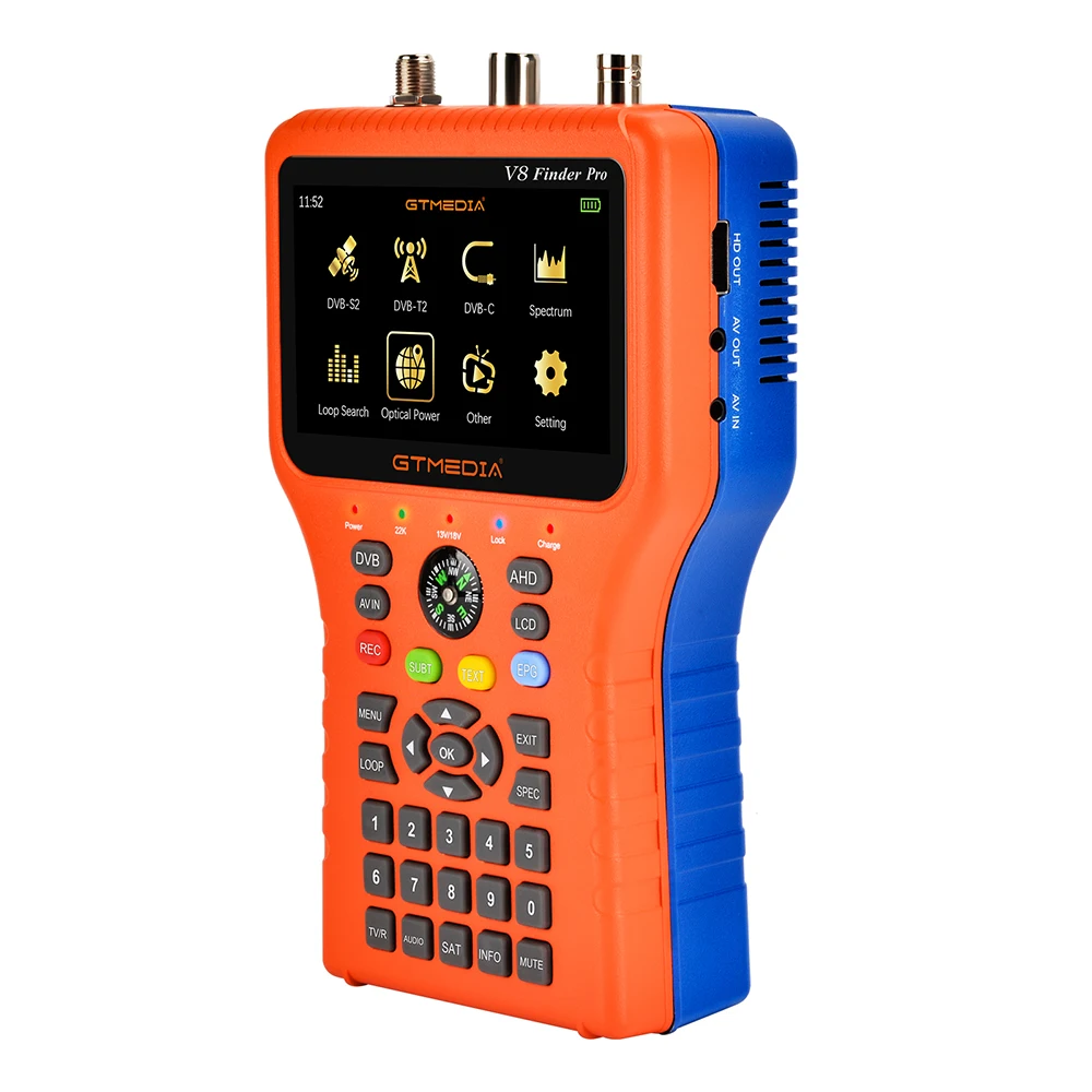Gtmedia V8 finder pro dvb-s2 dvb-t2 dvb-c аналоговая камера высокого разрешения atsc-c h.265 спутниковый finder метр комбинированный измеритель лучше satlink ws-6933 vf-6800