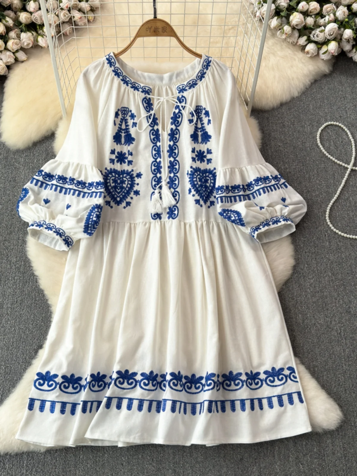 sachin and babi light blue dress ASOS DESIGN embellished kimono mini dress main image 1