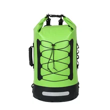 GREEN COLOR low price hiking backpack roll top wet dry waterproof gym rafting bag custom logo color size 35L