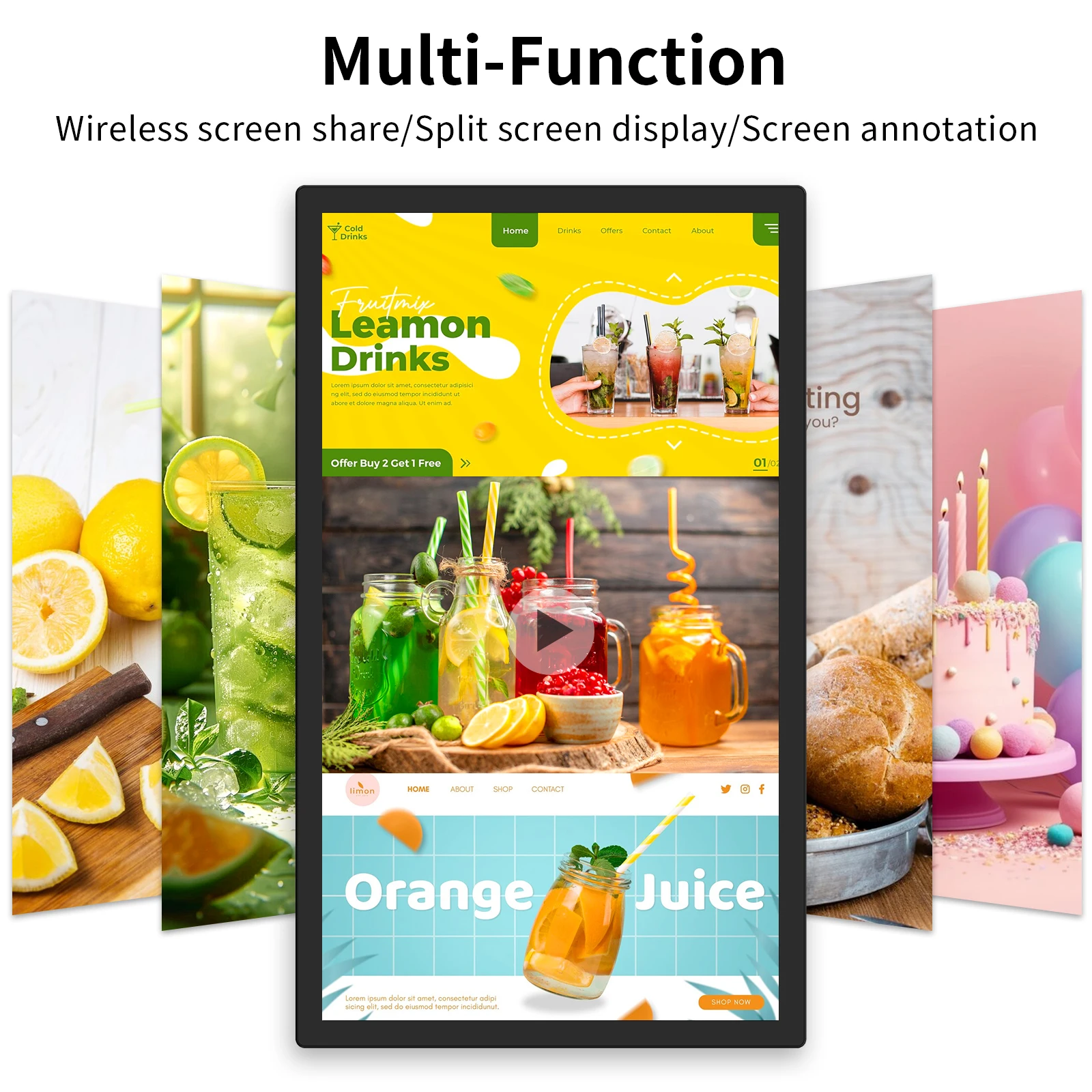 15 15.6 Inch Ultra-Thin Commercial Android Tablet PC Capacitive Touch Screen Quad Core 1.8GHz 2GB Memory for Hotels Hospitals