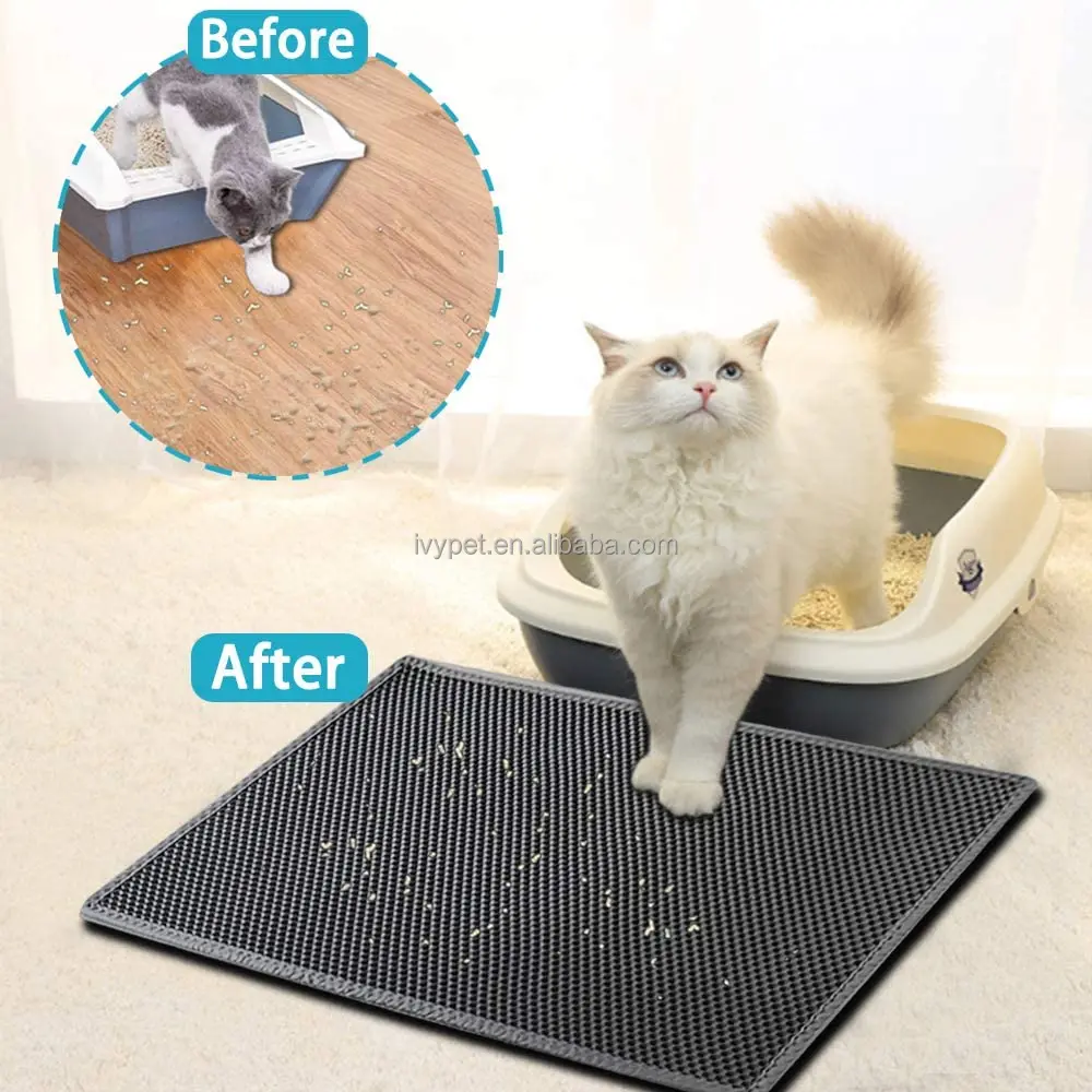 product cat litter mat cat litter trapping mat honeycomb double layer design urine and water proof material easier to clean washable-49