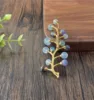 Blue Gemstone Fruit Tree Brooch