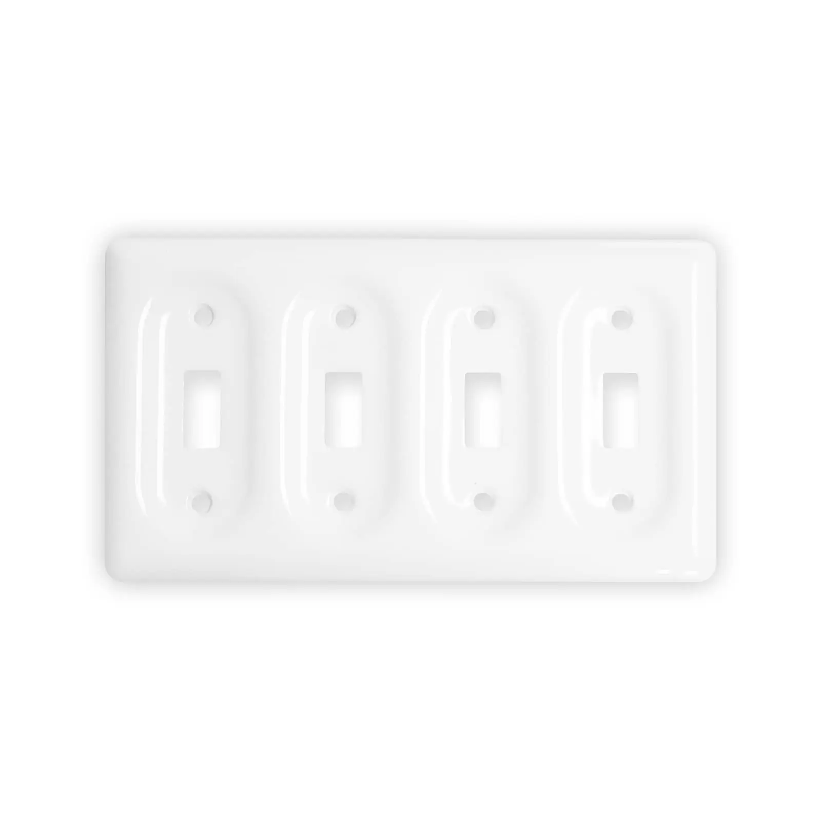 Modern Light Switch Cover Quad Toggle Wall Plate Electrical Art Black White Faceplate for Bathroom Home Living Room Bedroom Dec