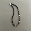Collana con perline occhio di tigre nera-984