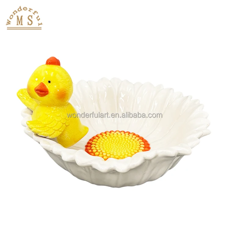 Handmade modern Ceramic daisy flower shape sauce chicken uk national serving dish porcelain butter Kitchenware Easter plates set