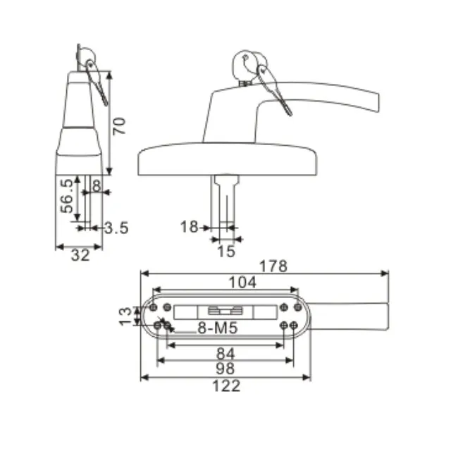 Outward Open Casement Window Handle with the Key External Opening Door Lock