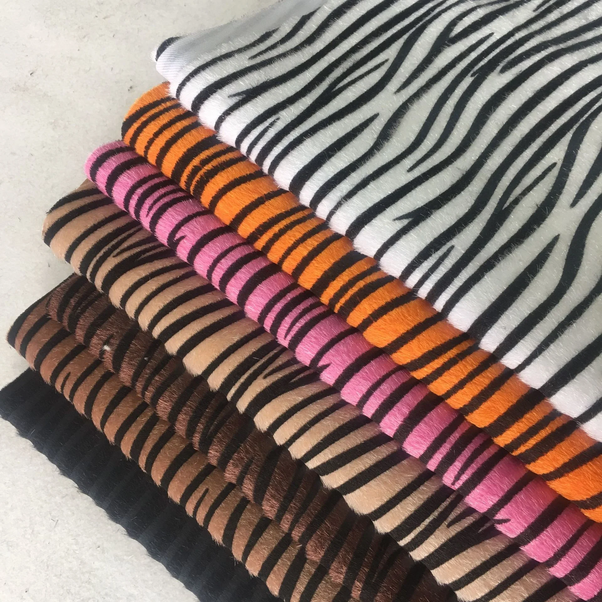 Direct Sales Multicolor Flocking, Imitation Faux Fake Horse Fur 220G Super Soft Fabric Short Hair Faux Fur Fabric