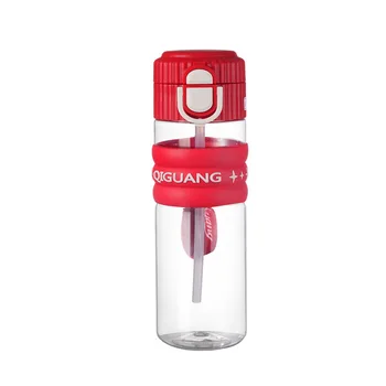 Custom Logo Cute Portable Lacquer Sports Water Bottle Large Capacity Double Drink Bounce Cup with Straw Summer Gift for Children