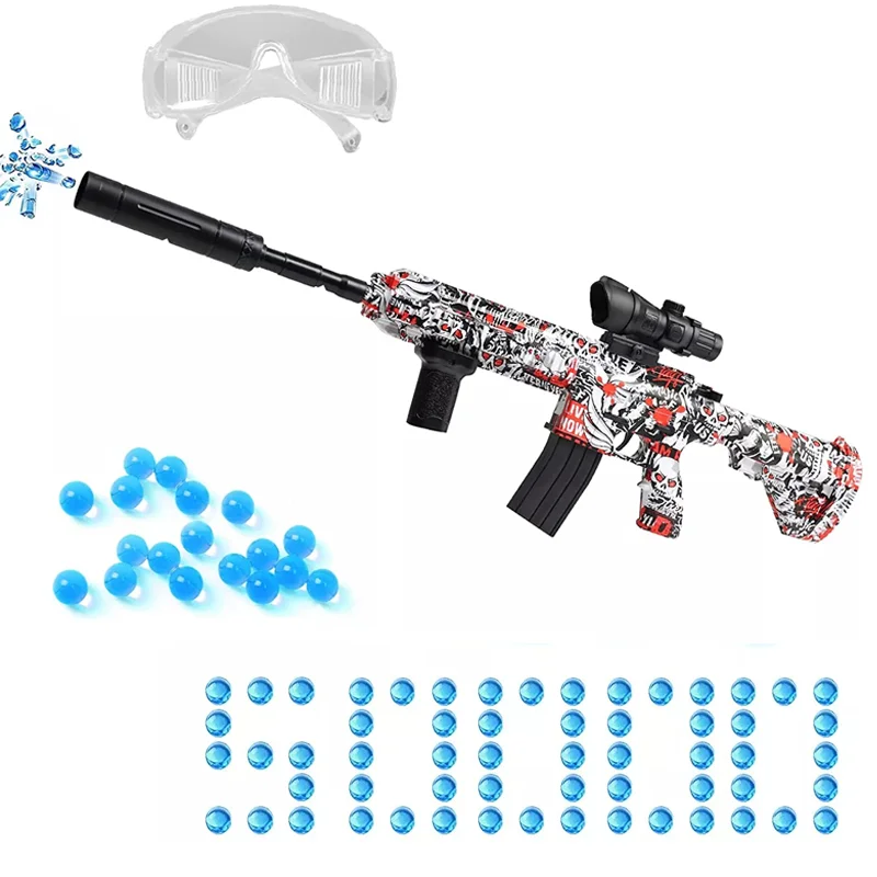 M416 Gel Ball Blaster Gun With 5000pcs Water Beads Electric Splatter ...