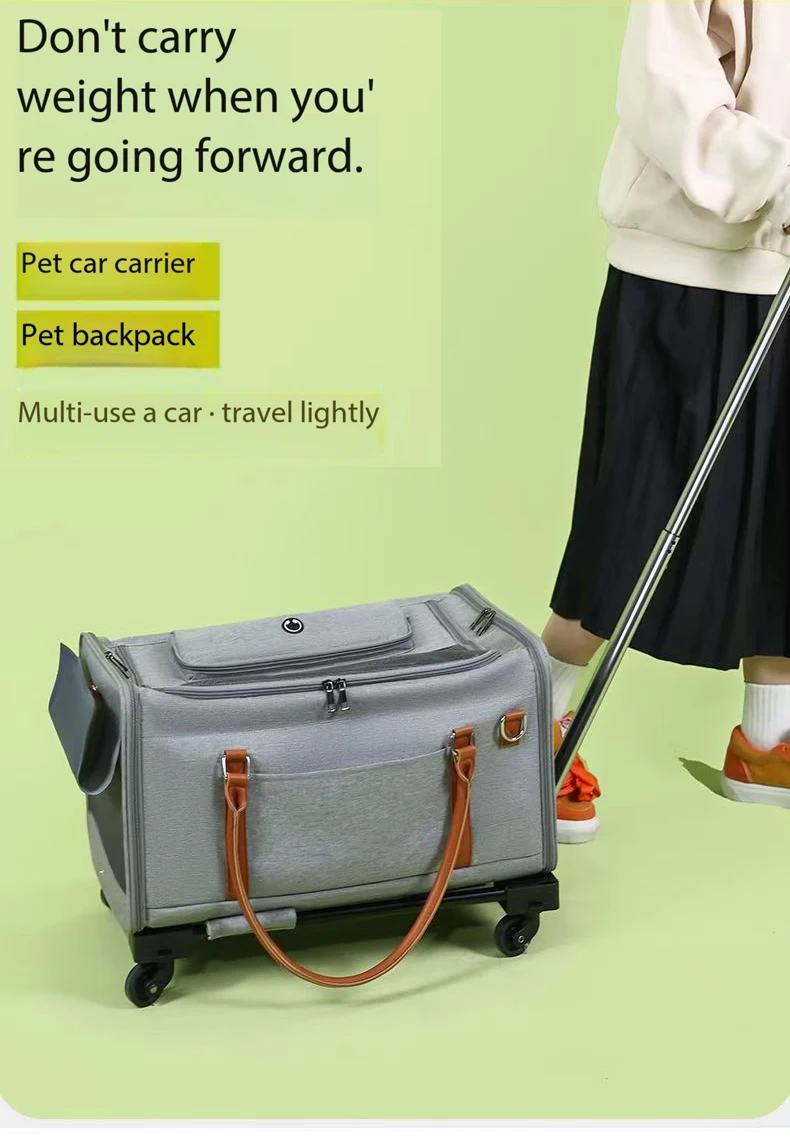 product large pet stroller wagon 4 in 1 expandable cat carrier with telescopic handle universal wheels travel folding dog cat push-0