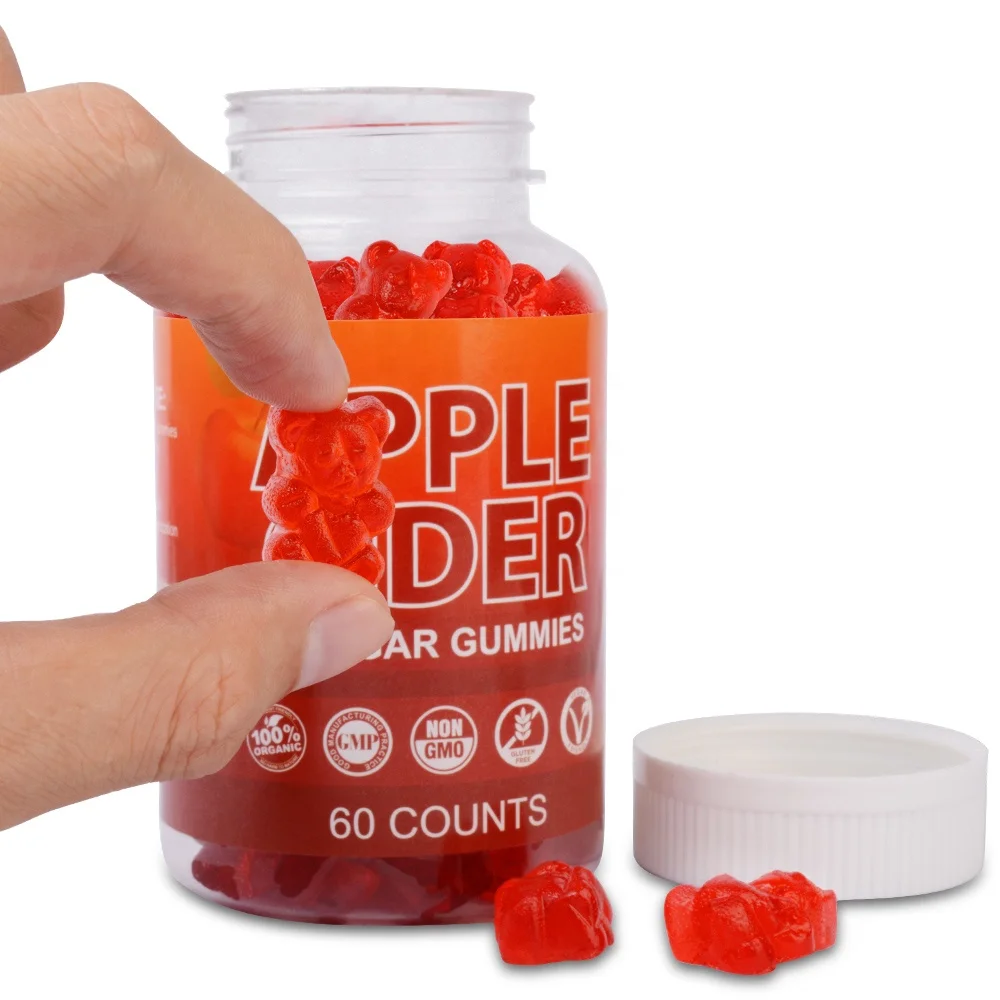 Private Label Apple Cider Vinegar Vegan Gummies Bear Detox Cleaner Supplement Sliimming Gummies manufacture