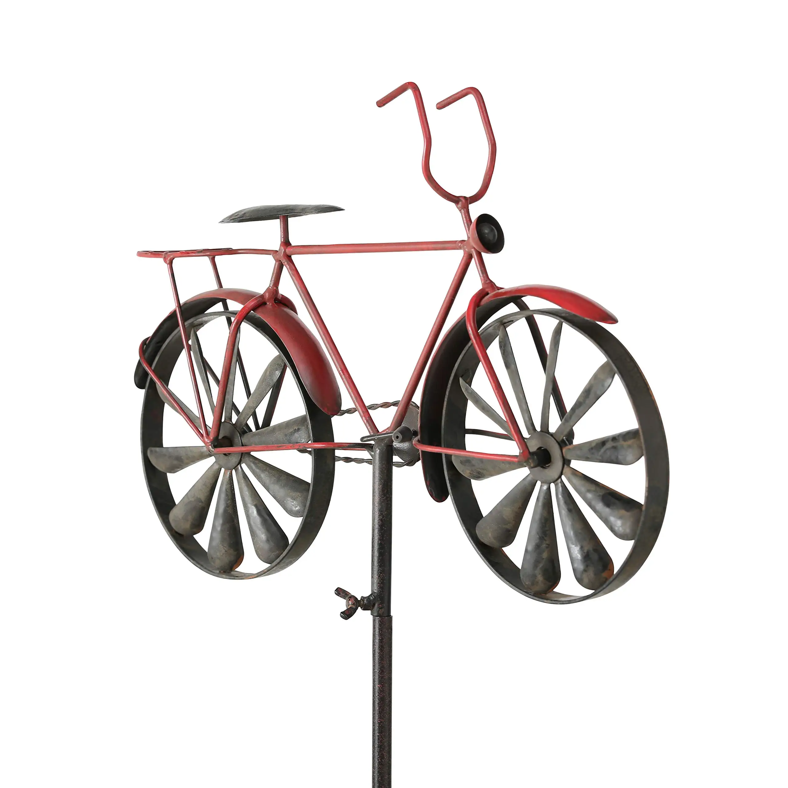  Bicycle Wind Spinners Red Bike  Stake Spinner   For Outdoor Patio