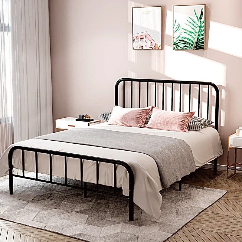 Queen Size Metal Bed Children Bedroom Wood Slats Metal Type Frame Kids Bed Boys for Kids House Bed
