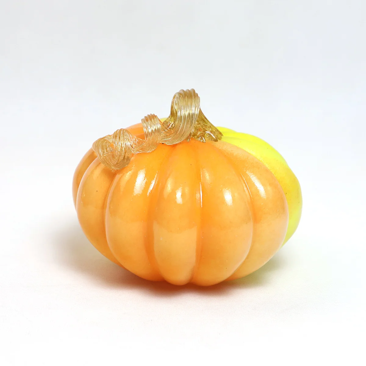 blown glass pumpkin halloween led light decoration crackle glass pumpkin for fall harvest thanksgiving