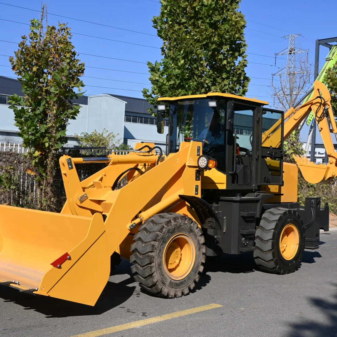 Compact Tractor Backhoe Loader with Front Loader & Hydraulic Breaker - 360-Degree Rotation, 3-Point Hitch, 6T Capacity