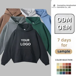 ODM OEM Custom Men Casual Pullover Unisex Heavyweight Cotton Fleece Oversize Custom Print Hooded Blank Men's Sweatshirts Hoodies