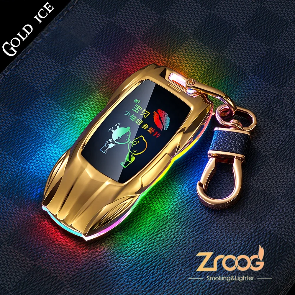 Zroog Classic Zinc Alloy Car Key Chain Lighter Flameless Cigarette Lighter  Creative USB Rechargeable Eco-Friendly Travel