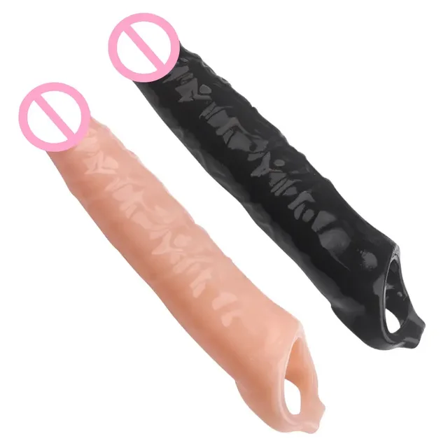 Realistic Penis Sleeve Extender Reusable TPE Dildos Condom Delay Ejaculation Dick Enlargement Adult goods Sex Toys For Men