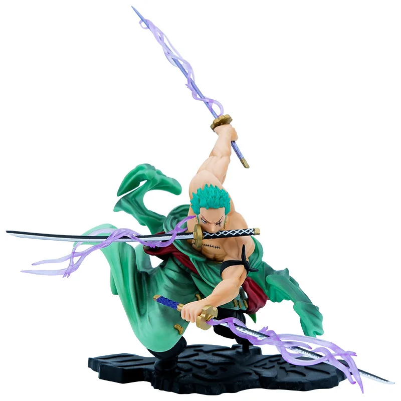 Anime One Pieces 24cm Roronoa Zoro Battle Ver PVC hands Action Figure ...