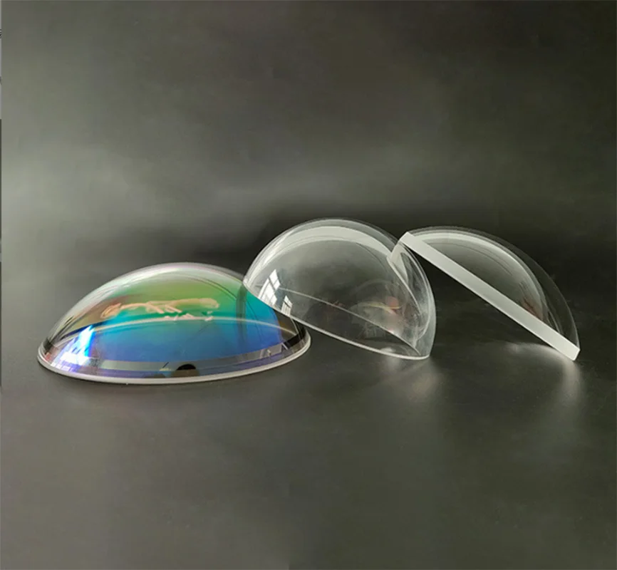 Lentille dôme en verre hémisphérique sphérique non revêtue en matériau BK7/K9 à haute transparence pour caméra sous-marine