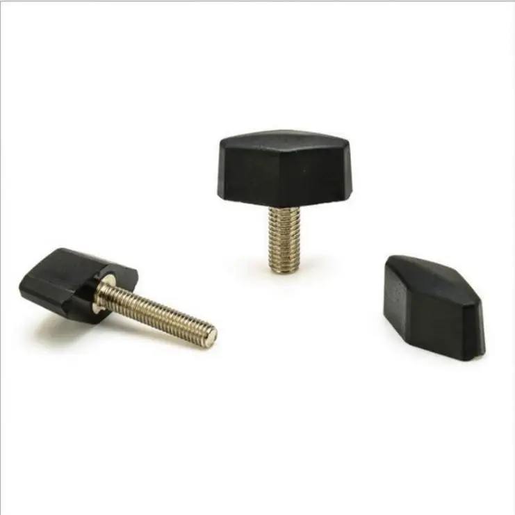Hand Bolt Screws With Plastic Head Bakelite Male and Female Wing Nut Triangle Plastic Knob for Mattress Headboard Adjustment