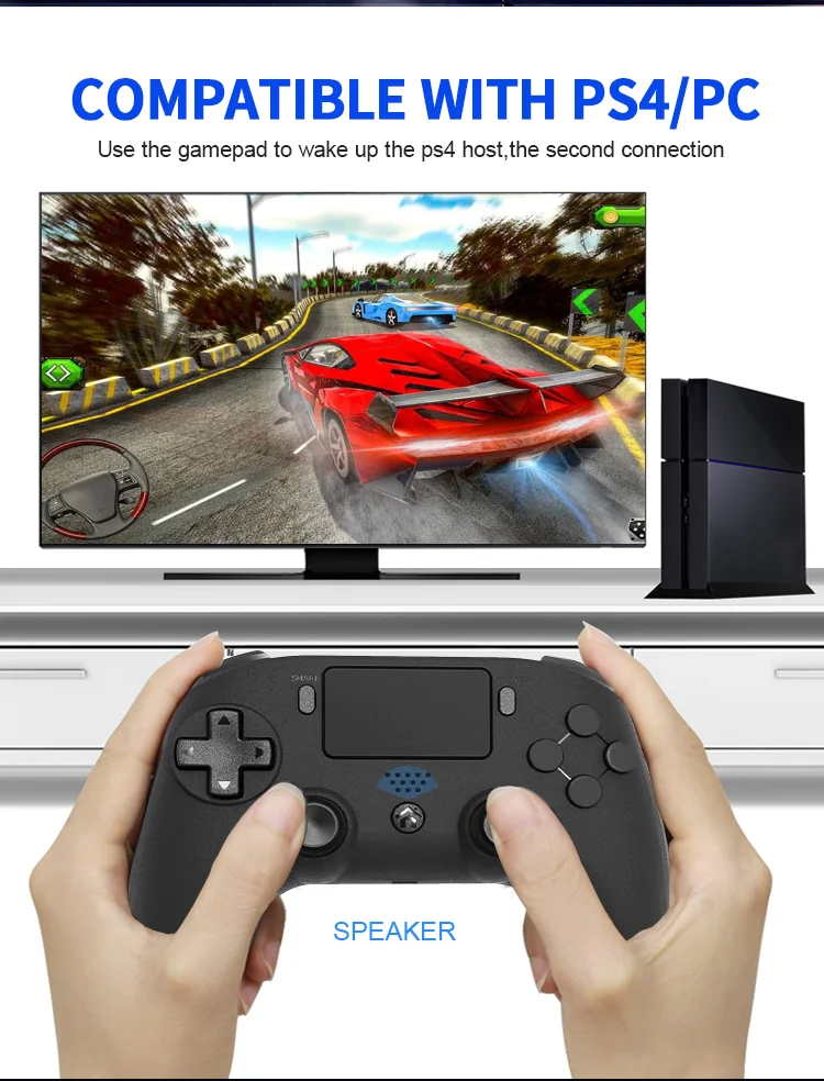 For Ps4 Wireless BT Game Controller PC Portable Dual-vibration Game Joystick Gamepad Custom Gun Controller Gta5 for Ps4