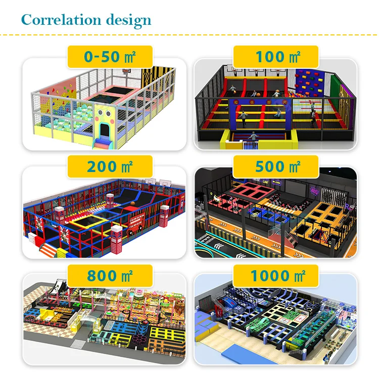 Stainless Steel Indoor Trampoline Park with 3D Installation and Customized Size for Kids and Adults