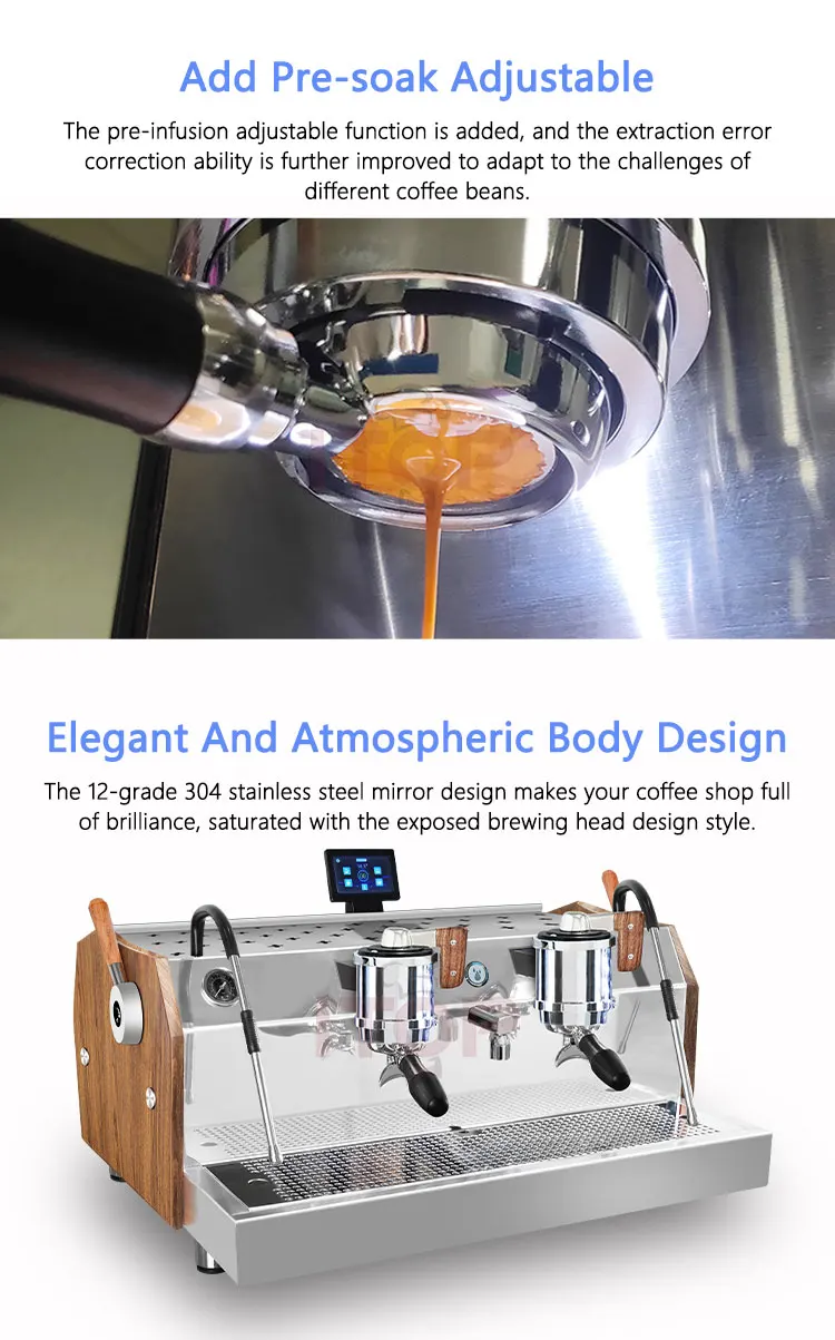 Italian Semi-automatic Coffee Machine PID Control 10L Steam Boiler ...