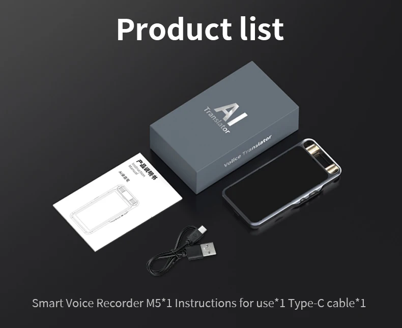 VORMOR M5 5 Inch Touch Screen AI Voice Recorder: Portable