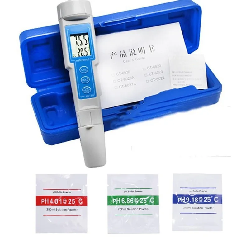 Shelok Portable Digital Display ph Tester Water Quality Tester Pen pH Meter