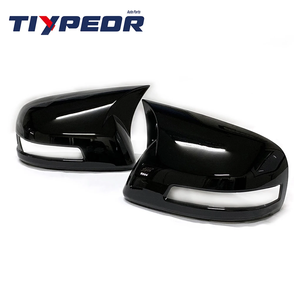product abs stick on gloss black look rear view mirror covers with light gap for honda civic 9th 2012   2015 2013 2014 auto body kits-3