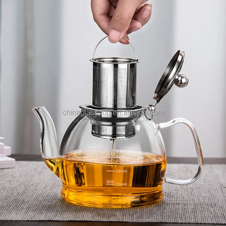 Teabloom Universal Glass Teapot With Infuser - 34 Oz Heat Resistant  Borosilicate for sale online