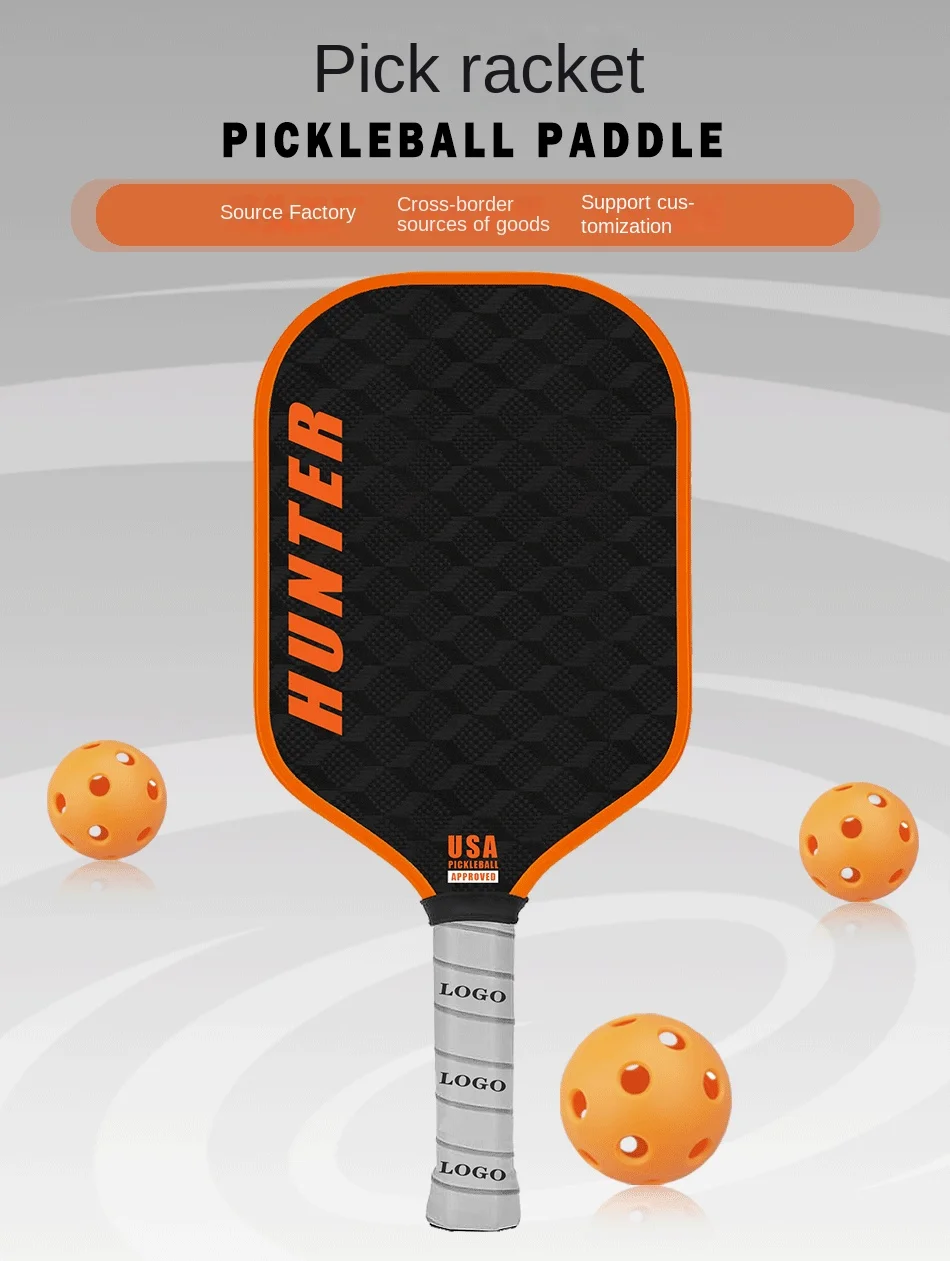 USAPA Approved Carbon Fiber Pickleball Paddle 16mm Thick Custom Logo Portable Edgeless Style for Sport Entertainment Honeycomb factory
