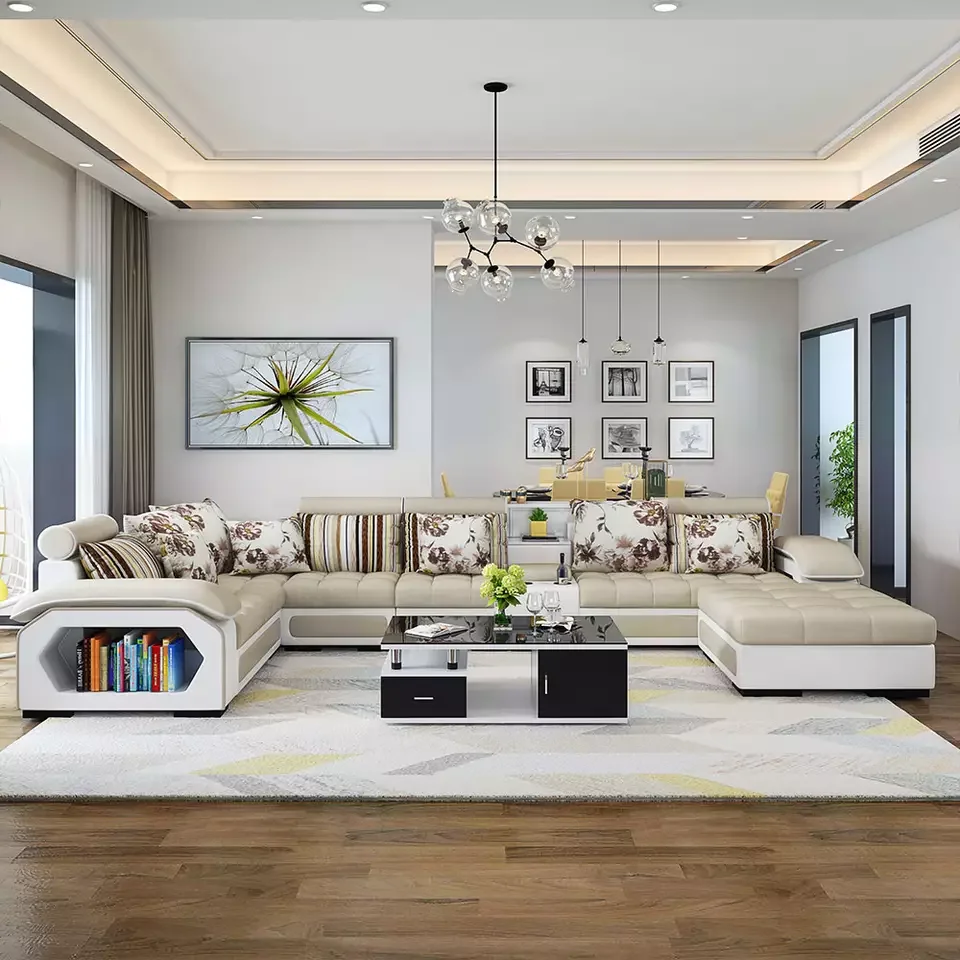 Modern Home Furniture - Solid Wood Sofa Set for Living Room