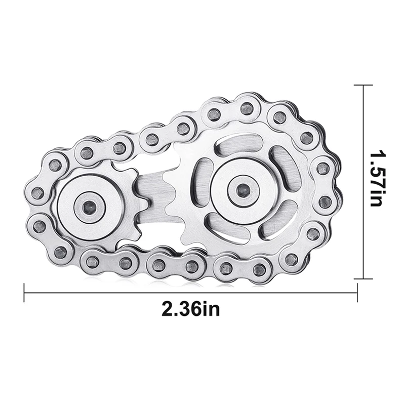 Metal Chain Fidget Toys Sensory Bike Chain Gears Fidgets Spinner Toy