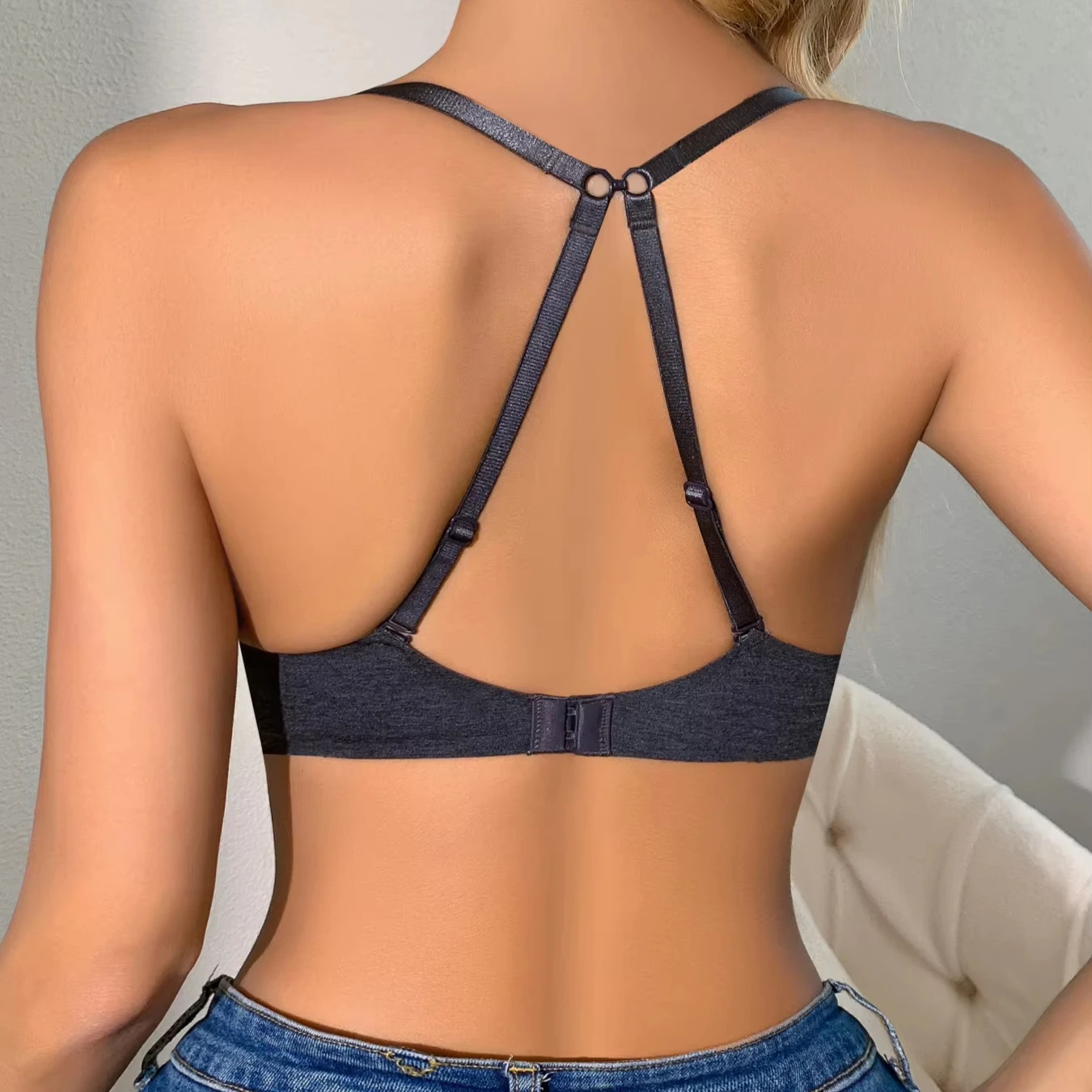 XY001 black lingerie bra alternate view
